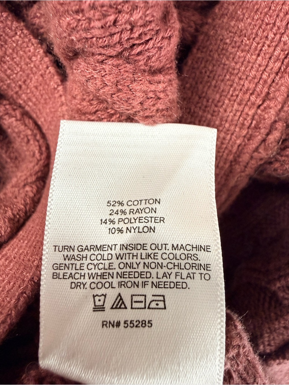 Express L Rust Cable Knit Wrap Front Turtleneck Sweater Terracotta Cotton Blend - Picture 5 of 8